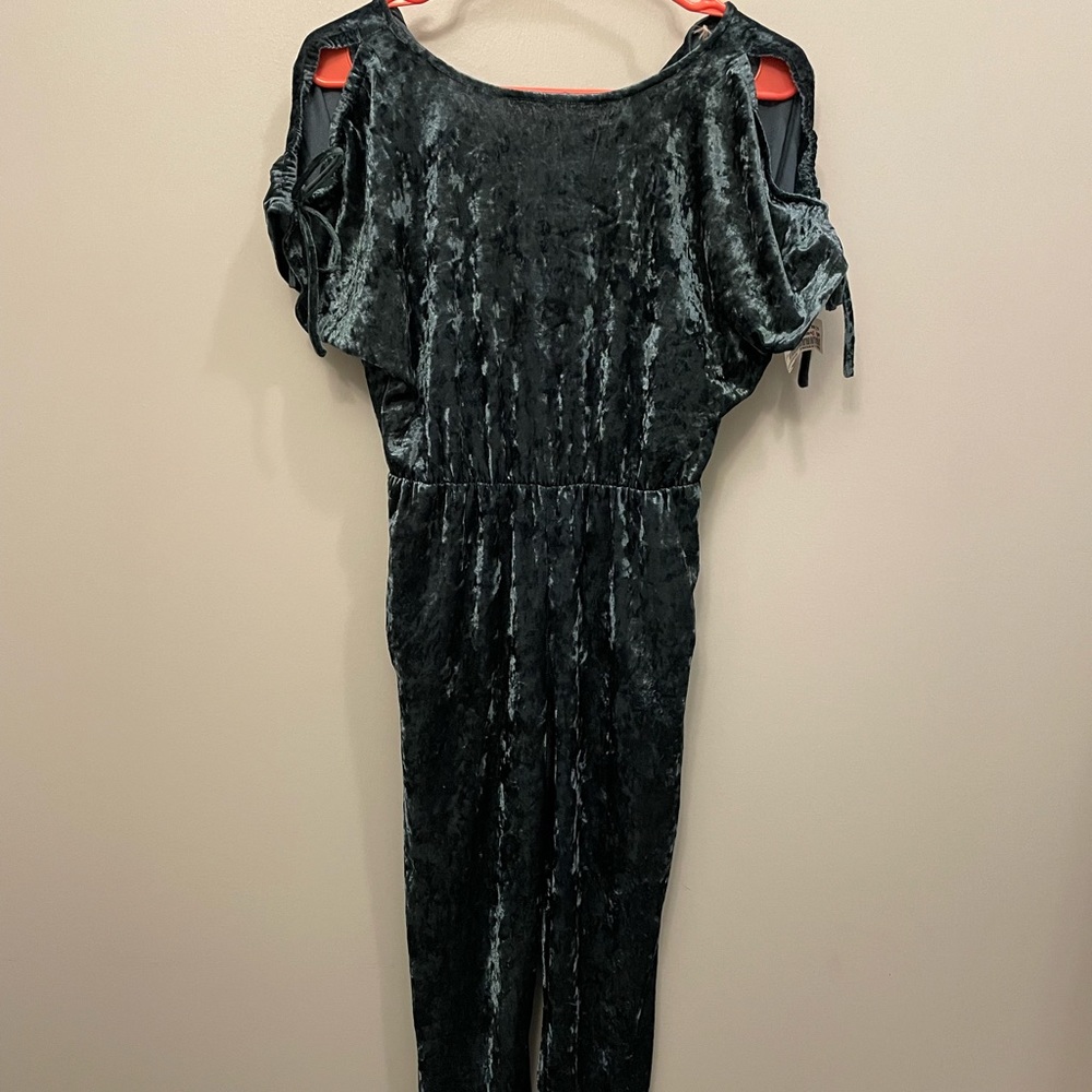 Velvet Emerald Green One Piece Jumpsuit